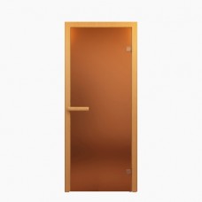 Дверь для бани и сауны "Простая", бронза, матовая, 8мм, УФ-печать, 190х70см